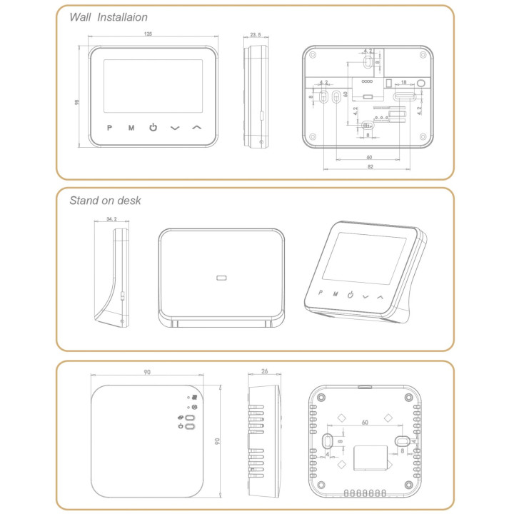 Accesorii pentru cazane și centrale termice, Termostat de ambient inteligent Smart WT-20, WI-FI, Control Interne -17, dioda.ro