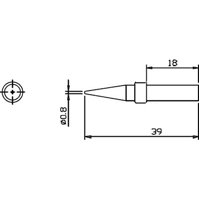 Vârfuri, rezistente, letconuri, duze aer cald, Vârf letcon statie lipit Pensol conic 0,8mm SR-622 -1, dioda.ro