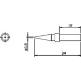 Vârfuri, rezistente, letconuri, duze aer cald, Vârf letcon statie lipit Pensol conic 0,8mm SR-622 -1, dioda.ro