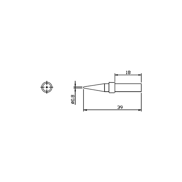 Vârfuri, rezistente, letconuri, duze aer cald, Vârf letcon statie lipit Pensol conic 0,8mm SR-622 -1, dioda.ro