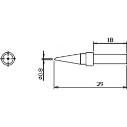 Vârf letcon Pensol trunchi de con 0,8mm SR-621