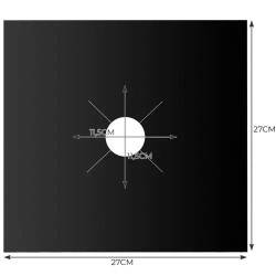 Casa Gradina, Set 4 bucati folie din teflon pentru aragaz sau plita, reutilizabile, 27 x 27 cm, negru. Ruhy 19176 -3, dioda.ro