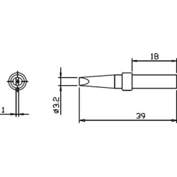 Vârfuri, rezistente, letconuri, duze aer cald, Vârf letcon statie lipit Pensol tip şurubelniţă 3,2mm SR-625 -1, dioda.ro