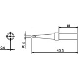 Vârfuri, rezistente, letconuri, duze aer cald, Vârf letcon statie lipit Pensol  tip şurubelniţă 1,2mm SR-626 -1, dioda.ro