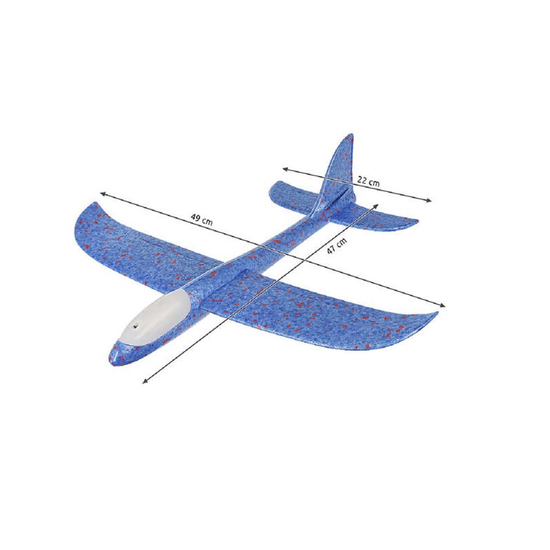 Jucarii, Avion de jucarie planor albastru iluminare led -1, dioda.ro