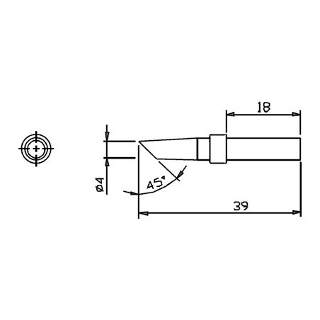 Vârf letcon statie lipit Pensol  trunchi de con 4mm SR-629