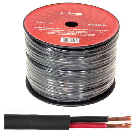 Interne, CABLU DIFUZOR ROTUND 2X1.5MM 100M NEGRU -1, dioda.ro