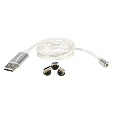 Interne, CABLU 1M 3IN1 TIP C/IPHONE/MICRO USB ILUMINAT LED RGB -1, dioda.ro