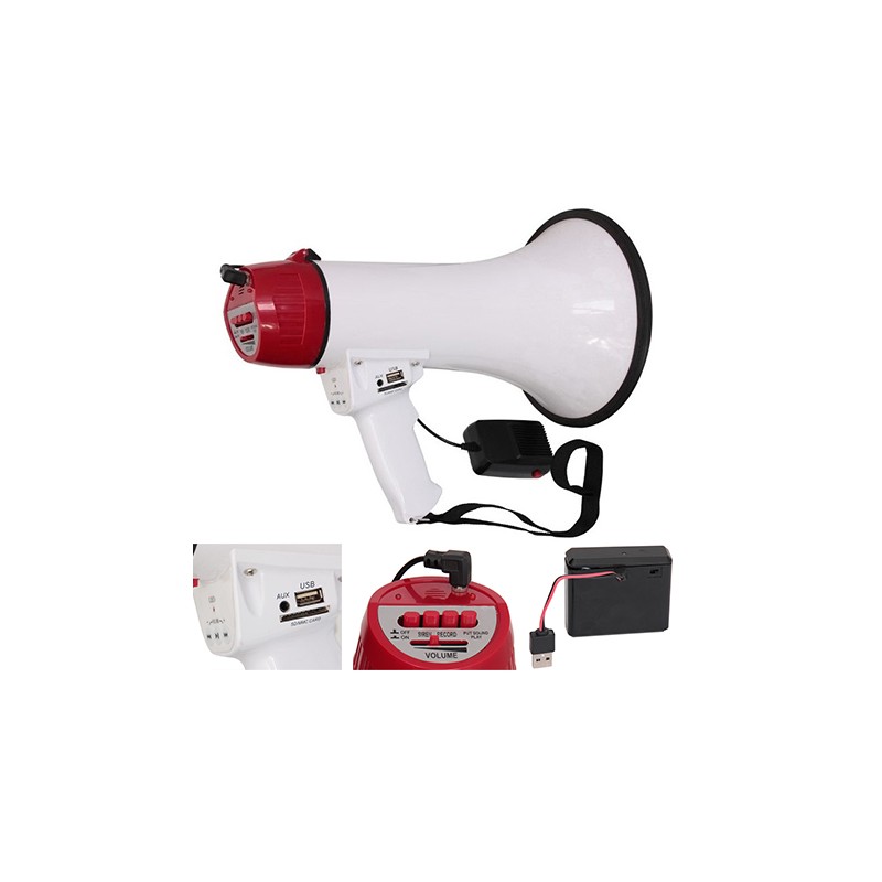 Interne, MEGAFON 35W USB INREGISTRARE + ACUMULATOR + SIRENA -1, dioda.ro