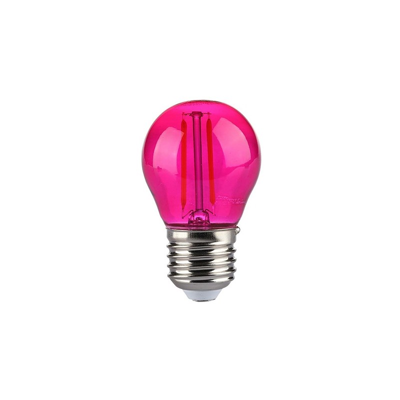 BEC LED G45 E27 2W CU FILAMENT LUMINA ROZ Interne, BEC LED G45 E27 2W CU FILAMENT LUMINA ROZ -1, dioda.ro
