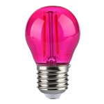 BEC LED G45 E27 2W CU FILAMENT LUMINA ROZ Interne, BEC LED G45 E27 2W CU FILAMENT LUMINA ROZ -1, dioda.ro