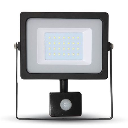 Proiectoare LED, Proiector LED SMD 20W 6400K IP65 CU SENZOR MISCARE NEGRU -2, dioda.ro