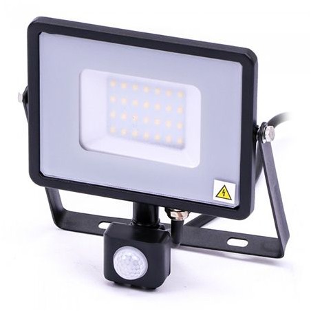 Proiectoare LED, Proiector LED SMD 30W 4000K IP44 CU SENZOR MISCARE - NEGRU/GRI -2, dioda.ro