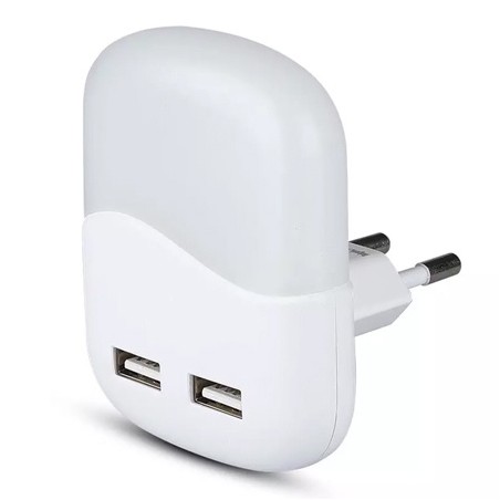Interne, LAMPA VEGHE PATRATA CU SENZOR LUMINA 4000K + 2 USB -1, dioda.ro