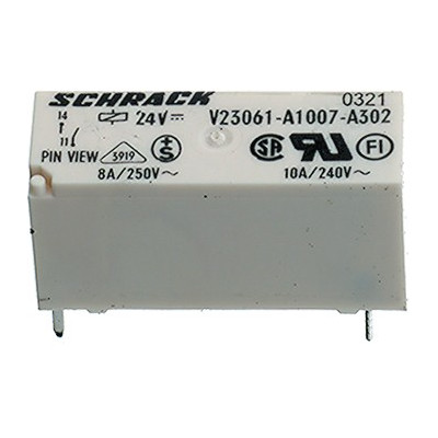 Relee, Releu: electromagnetic SPST-NO Ubobină:24VDC 8A/240VAC 8A V23061A1007A302 -1, dioda.ro