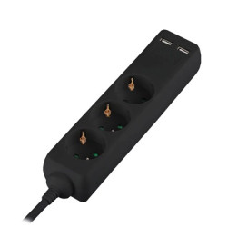Interne, PRELUNGITOR 3 CAI + 2USB 5M(3G1.5MM2) NEGRU -1, dioda.ro