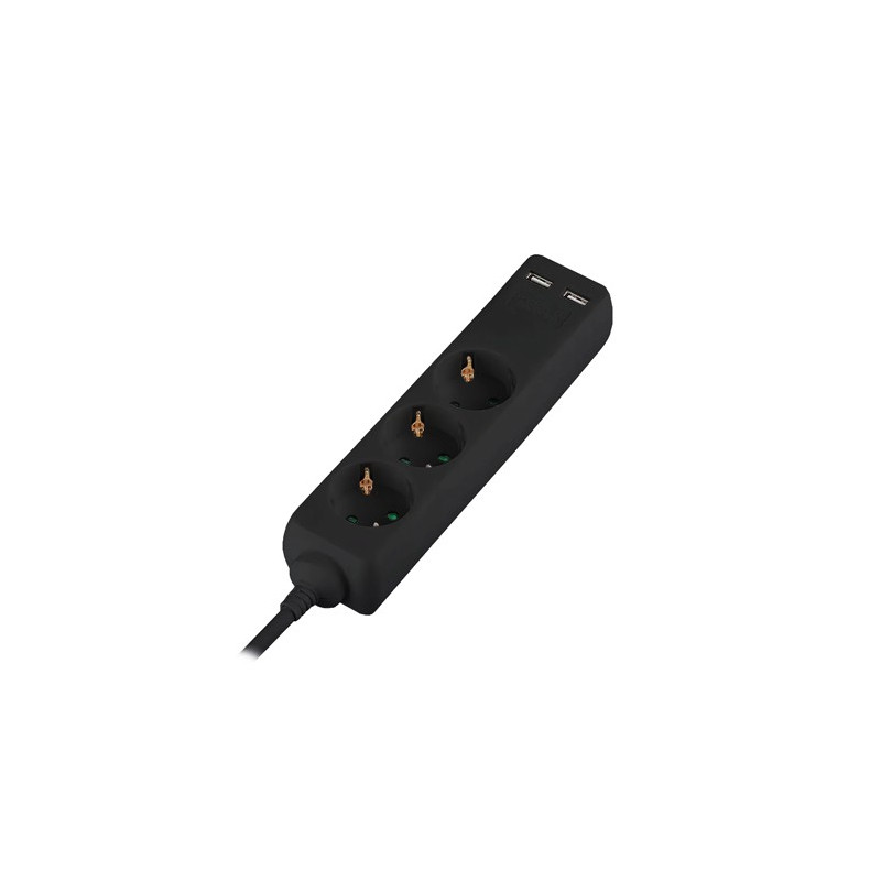 Interne, PRELUNGITOR 3 CAI + 2USB 5M(3G1.5MM2) NEGRU -1, dioda.ro