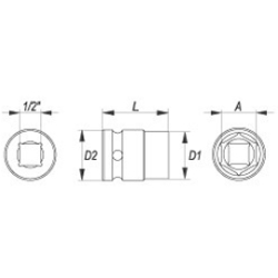 Chei de priză, Bit 1/2&quot  impact hexagonal 24mm YATO YT-1014 -2, dioda.ro