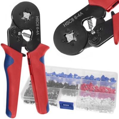 Scule de mana, Set Cleste de sertizare HSC8 6-4A pentru pini 0,25-10mm2 - set cu 500 pini HSC8 6-4A -2, dioda.ro