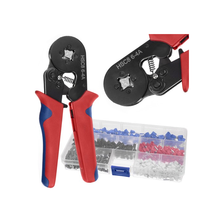 Scule de mana, Set Cleste de sertizare HSC8 6-4A pentru pini 0,25-10mm2 - set cu 500 pini HSC8 6-4A -2, dioda.ro