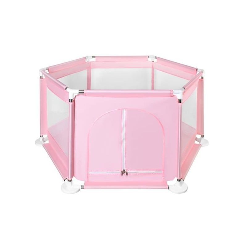 Jucarii, Tarc copii, Spatiu De Joaca, otel inoxidabil / textil roz deschis 125x110x65cm -1, dioda.ro