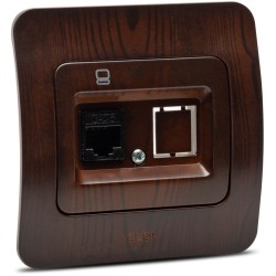 Aparataj doza rotunda, Jazz priza UTP 1XRJ45, nuc închis, Elbi -4, dioda.ro