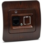 Jazz priza UTP 1XRJ45, nuc închis, Elbi Aparataj doza rotunda, Jazz priza UTP 1XRJ45, nuc închis, Elbi -2, dioda.ro