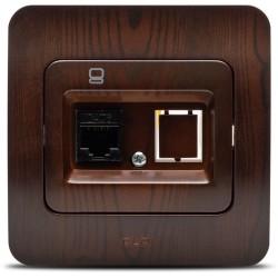 Aparataj doza rotunda, Jazz priza UTP 1XRJ45, nuc închis, Elbi -6, dioda.ro