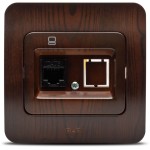 Jazz priza UTP 1XRJ45, nuc închis, Elbi Aparataj doza rotunda, Jazz priza UTP 1XRJ45, nuc închis, Elbi -2, dioda.ro