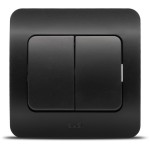 Aparataj doza rotunda, Jazz comutator, negru mat, Elbi -2, dioda.ro