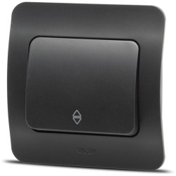 Aparataj doza rotunda, Jazz intrerupator cap scara, negru mat, Elbi -2, dioda.ro