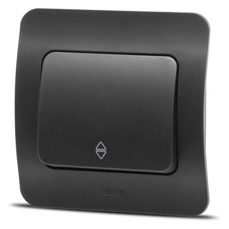 Aparataj doza rotunda, Jazz intrerupator cap scara, negru mat, Elbi -2, dioda.ro