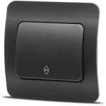 Aparataj doza rotunda, Jazz intrerupator cap scara, negru mat, Elbi -2, dioda.ro