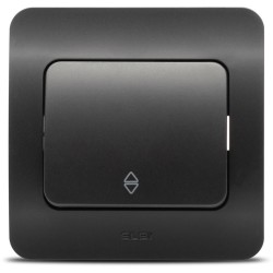 Aparataj doza rotunda, Jazz intrerupator cap scara, negru mat, Elbi -6, dioda.ro