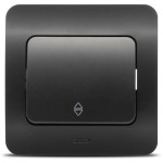 Aparataj doza rotunda, Jazz intrerupator cap scara, negru mat, Elbi -2, dioda.ro