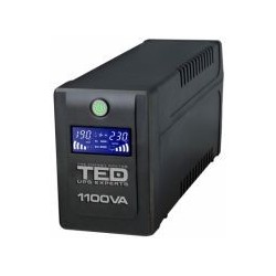 UPS Computer, UPS 1100VA/600W LCD Line Interactive AVR 4 schuko USB Management TED Electric TED001573 -3, dioda.ro
