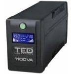 UPS Computer, UPS 1100VA/600W LCD Line Interactive AVR 4 schuko USB Management TED Electric TED001573 -1, dioda.ro