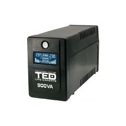 UPS Computer, UPS 900VA/500W LCD Line Interactive AVR 2 schuko USB Management TED Electric TED003942 -2, dioda.ro