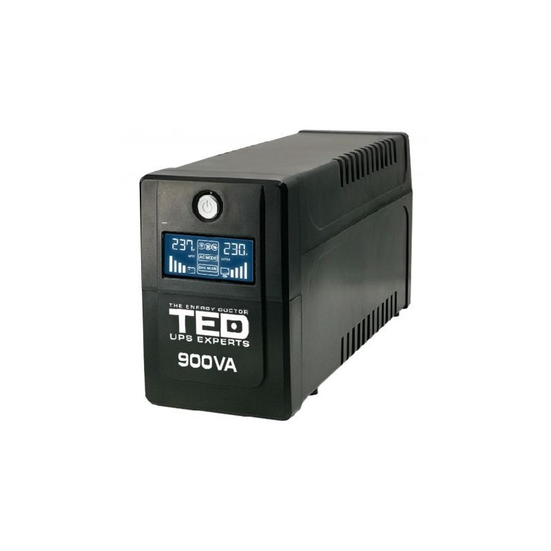 UPS Computer, UPS 900VA/500W LCD Line Interactive AVR 2 schuko USB Management TED Electric TED003942 -2, dioda.ro