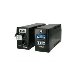 UPS Computer, UPS 700VA/400W LCD Line Interactive AVR 2 schuko USB Management TED Electric TED003959 -3, dioda.ro