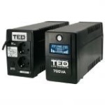 UPS Computer, UPS 700VA/400W LCD Line Interactive AVR 2 schuko USB Management TED Electric TED003959 -1, dioda.ro
