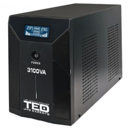 UPS Computer, UPS 3100VA/1800W LCD Line Interactive AVR 3 schuko USB Management TED Electric TED001627 -2, dioda.ro