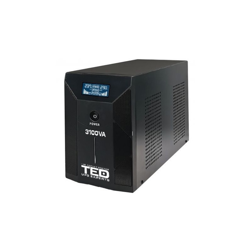 UPS Computer, UPS 3100VA/1800W LCD Line Interactive AVR 3 schuko USB Management TED Electric TED001627 -2, dioda.ro