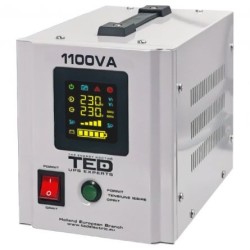 UPS centrale termice, UPS 1100VA/700W runtime extins utilizeaza un acumulator (neinclus) TED UPS Expert TED000323 -1, dioda.ro